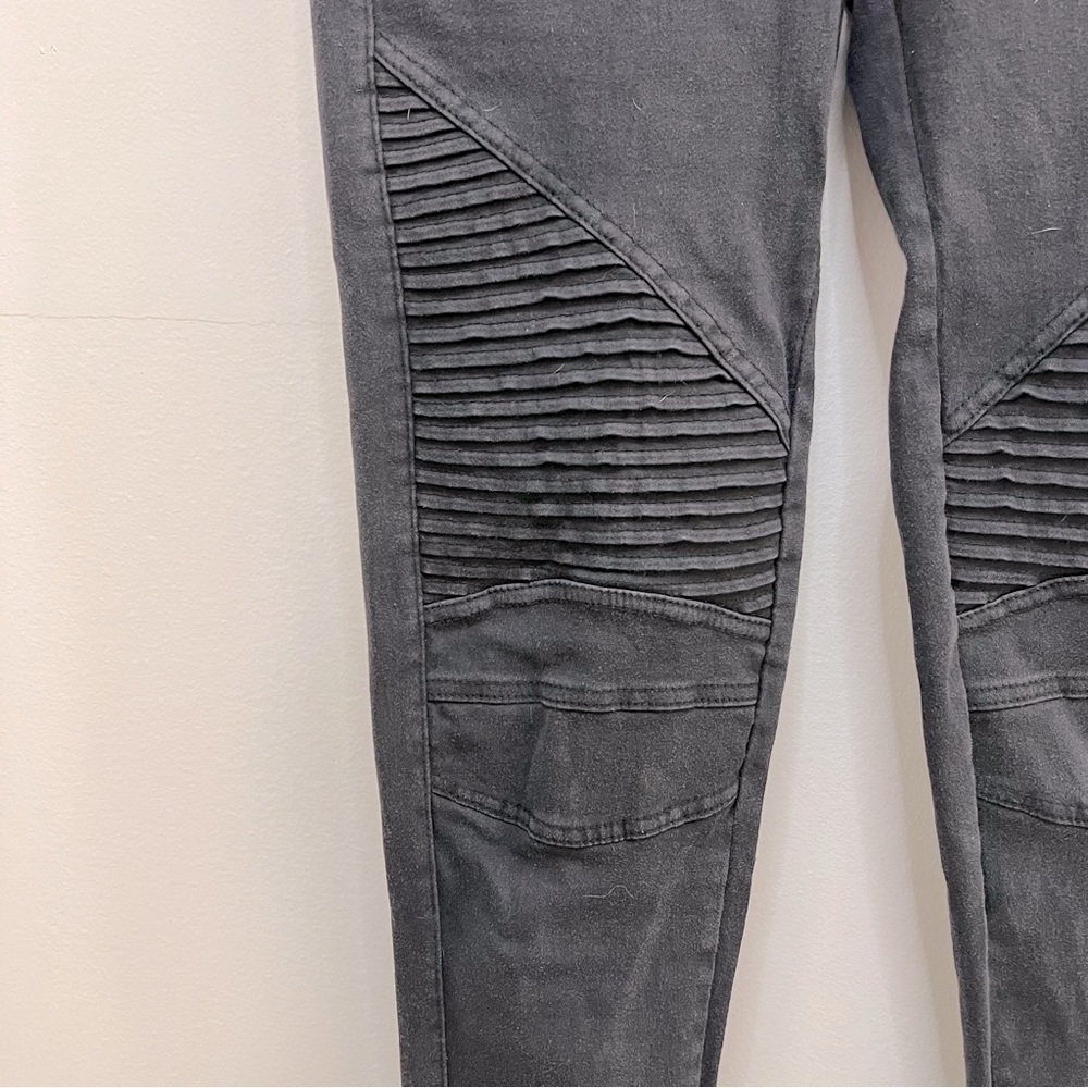 BEULAH charcoal black moto pants